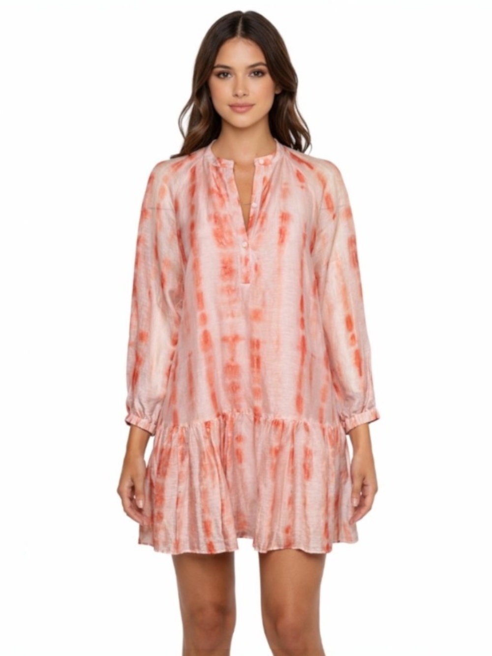 Marie Oliver Retta Dress Size Small Silk Linen Cranberry Dye Boho